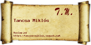 Tancsa Miklós névjegykártya