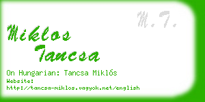 miklos tancsa business card