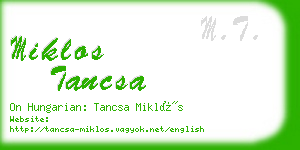 miklos tancsa business card